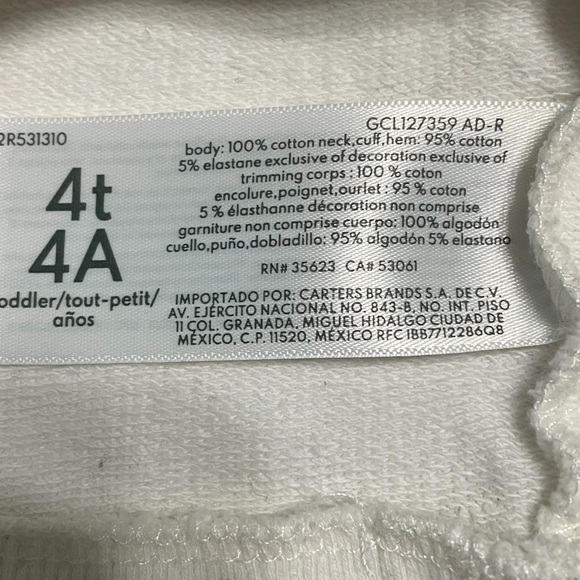 Carter’s Girls  White and Black Bow-Patterned Skirt and Sweatshirt Set - Picture 10 of 12